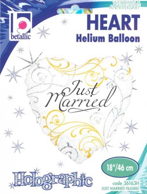 1 Stk. Folienballon Just Married Herz 