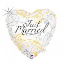 1 Stk. Folienballon Just Married Herz 